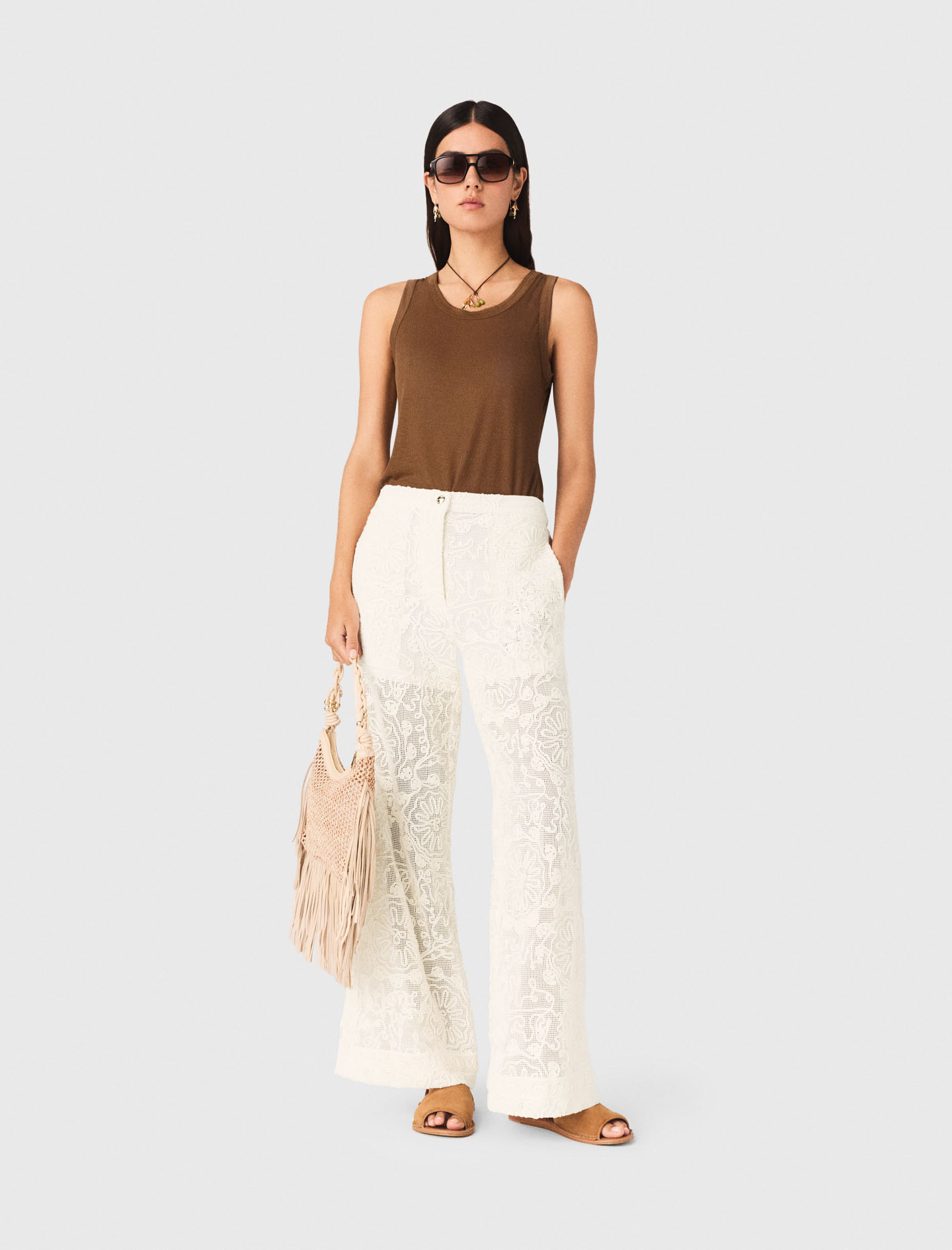 Maje Guipure lace trousers
