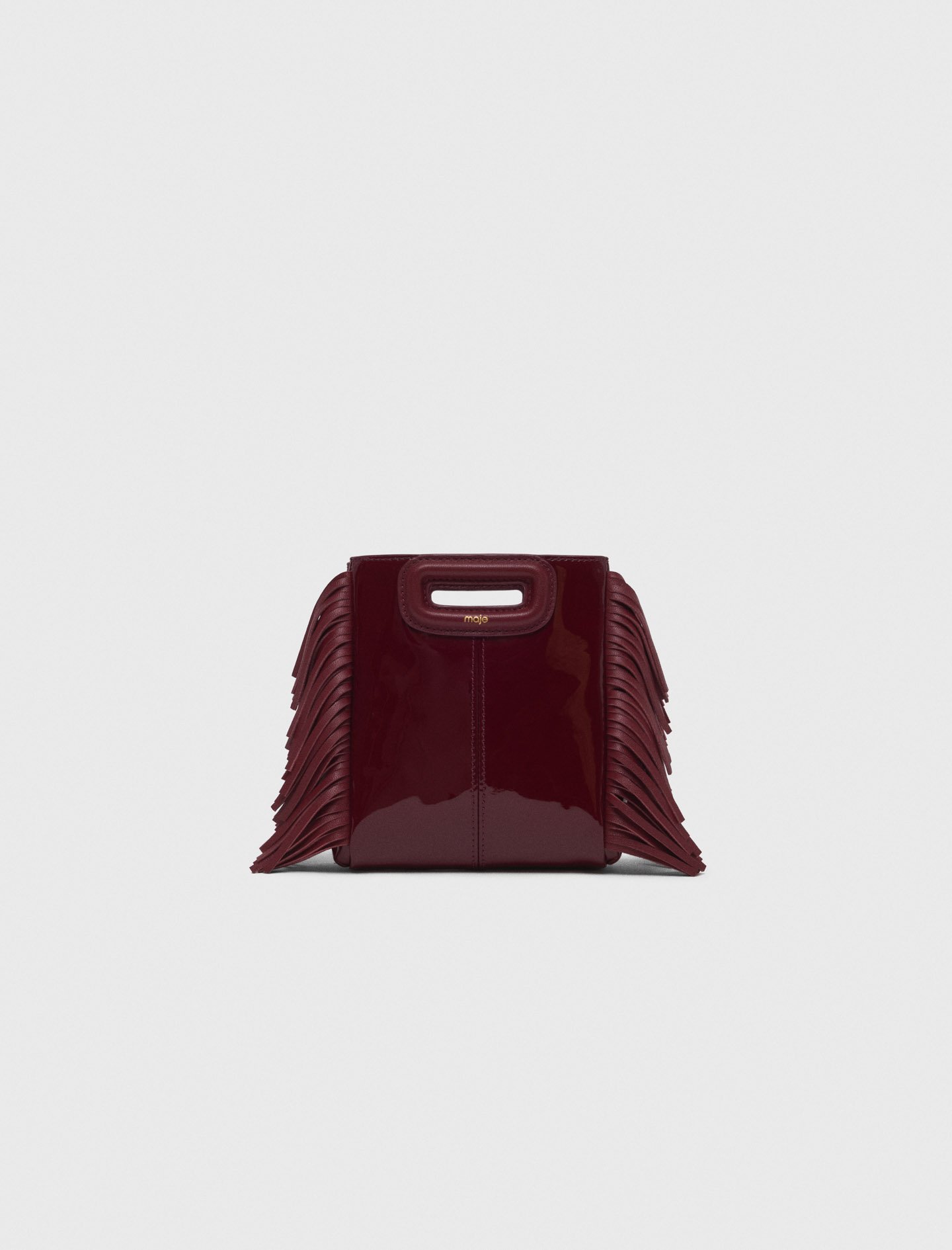 Maje Woman's leather Patent leather M Mini bag for Fall/Winter, in color Burgundy /