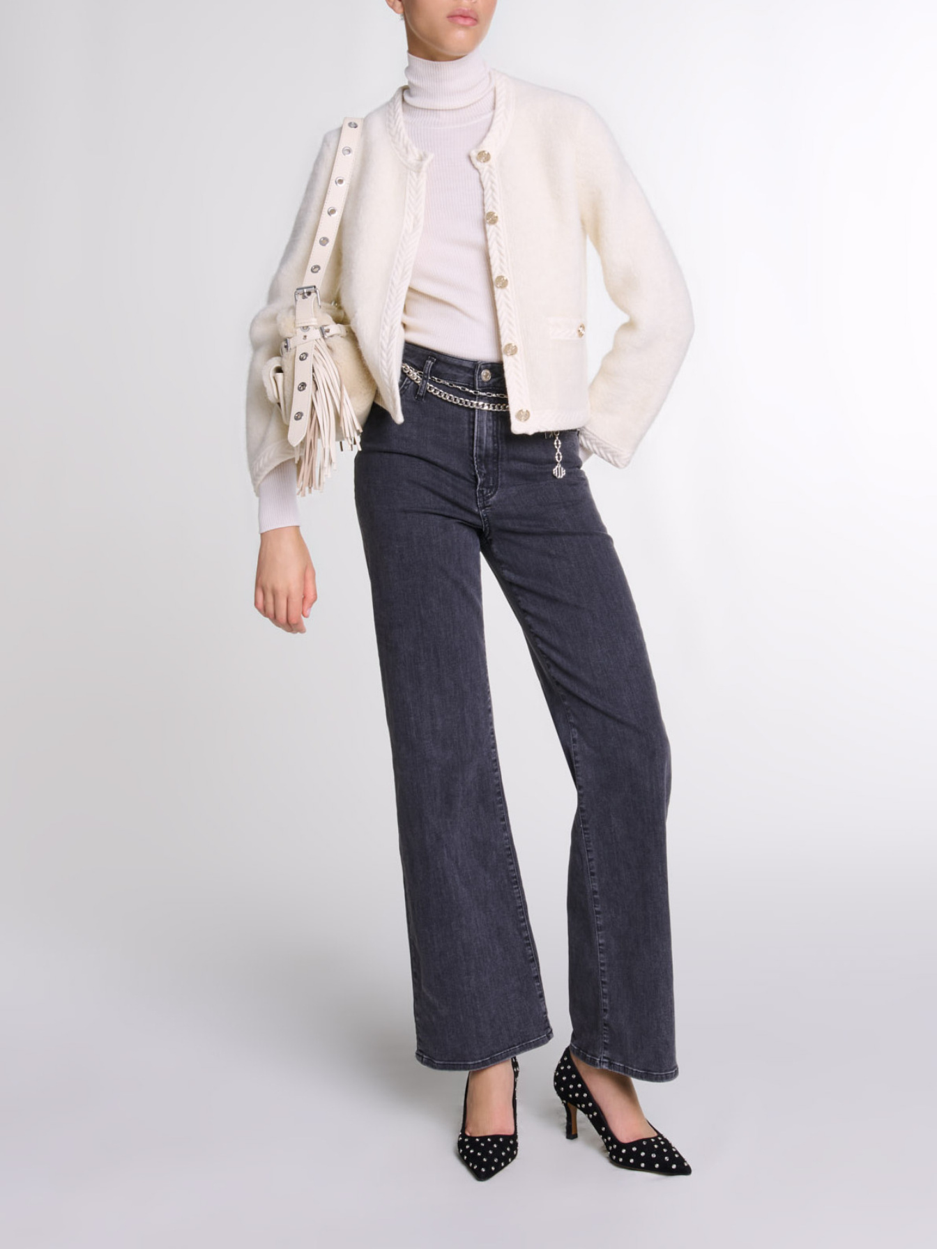 Knit cardigan White For Women | Maje