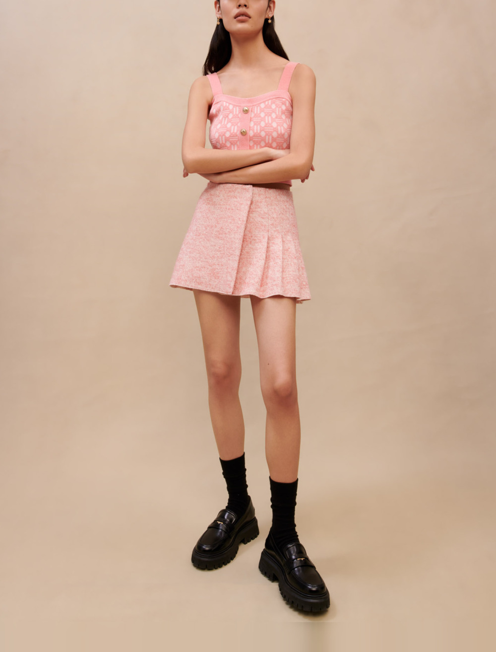 スカート muguet spangle mini skirt pink M Maje_MFPJU00925-0183_H_1.jpg
