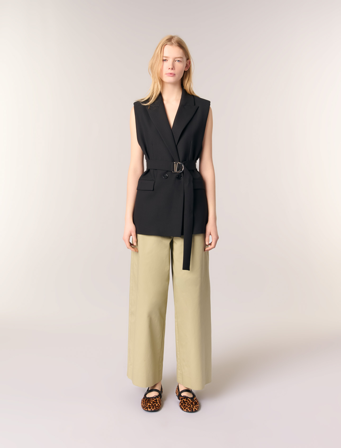 Maje Woman's polyester Sleeveless suit jacket for Spring/Summer, in color Black / Black