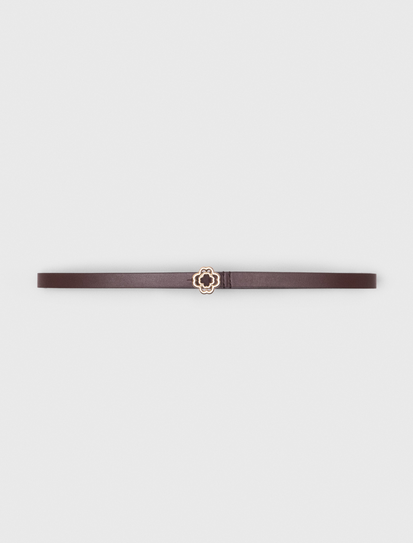 Maje Woman's leather Slim Clover belt for Fall/Winter, in color Dark brown /