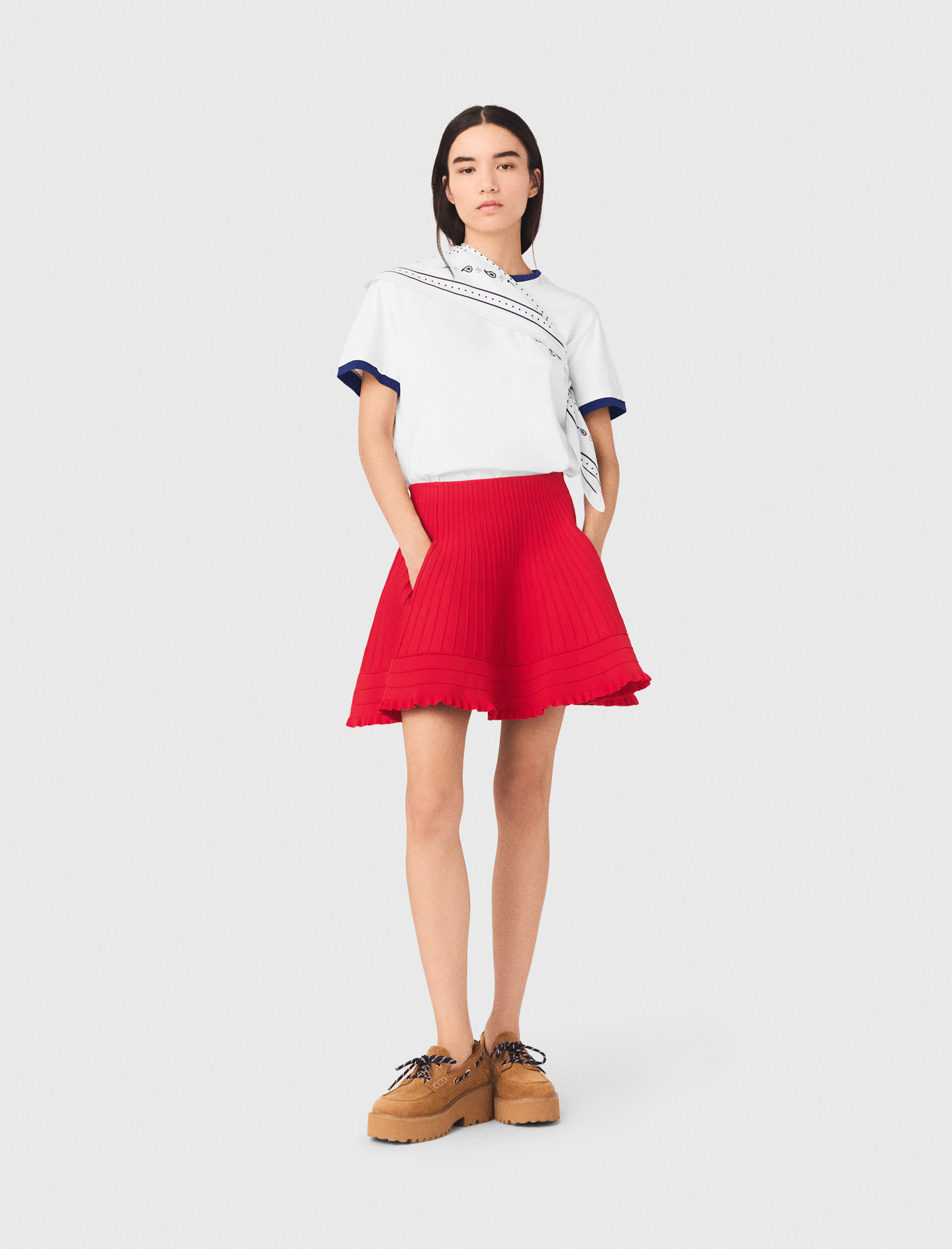Maje Compact knit short skirt