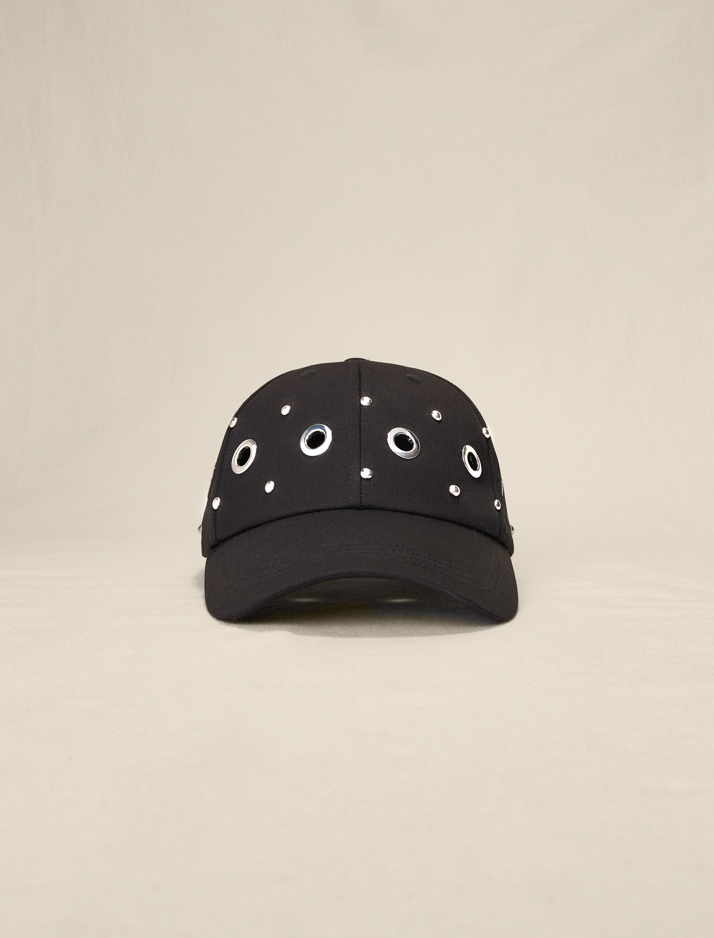 Maje Studded baseball cap Cotton and rhinestone cap main image 4