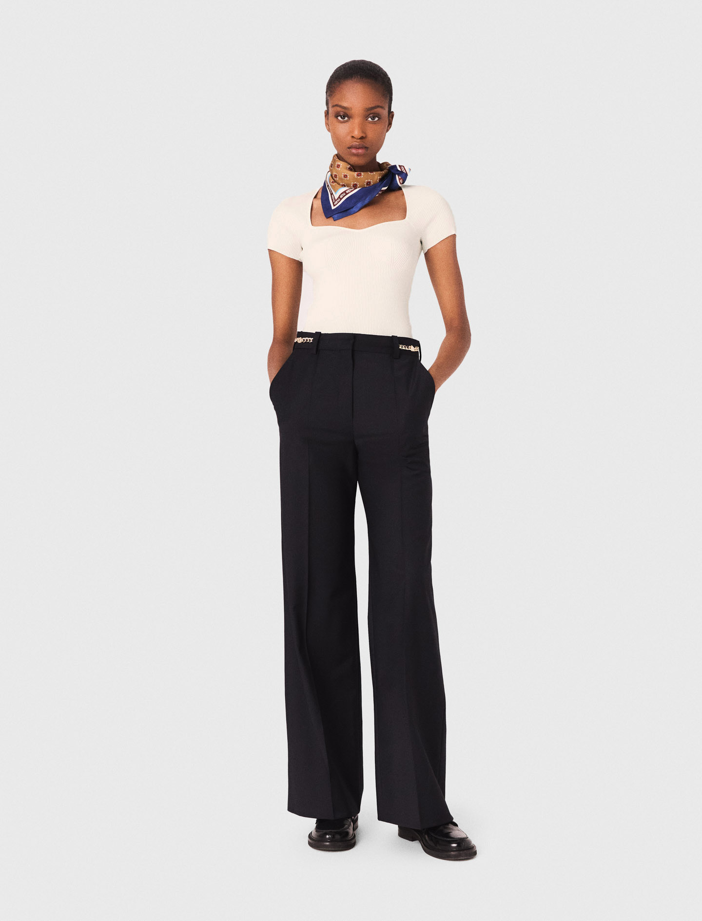 Maje Woman's viscose Knit top for Fall/Winter, in color Ecru / Beige