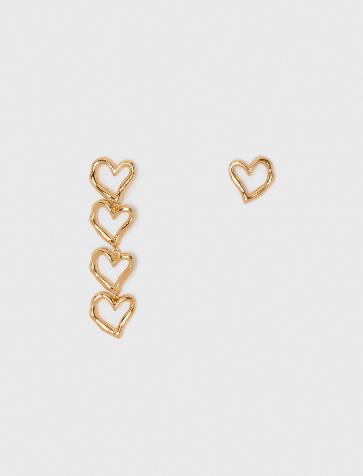Maje Woman's brass Asymmetric heart earrings for Fall/Winter, in color Light gold /