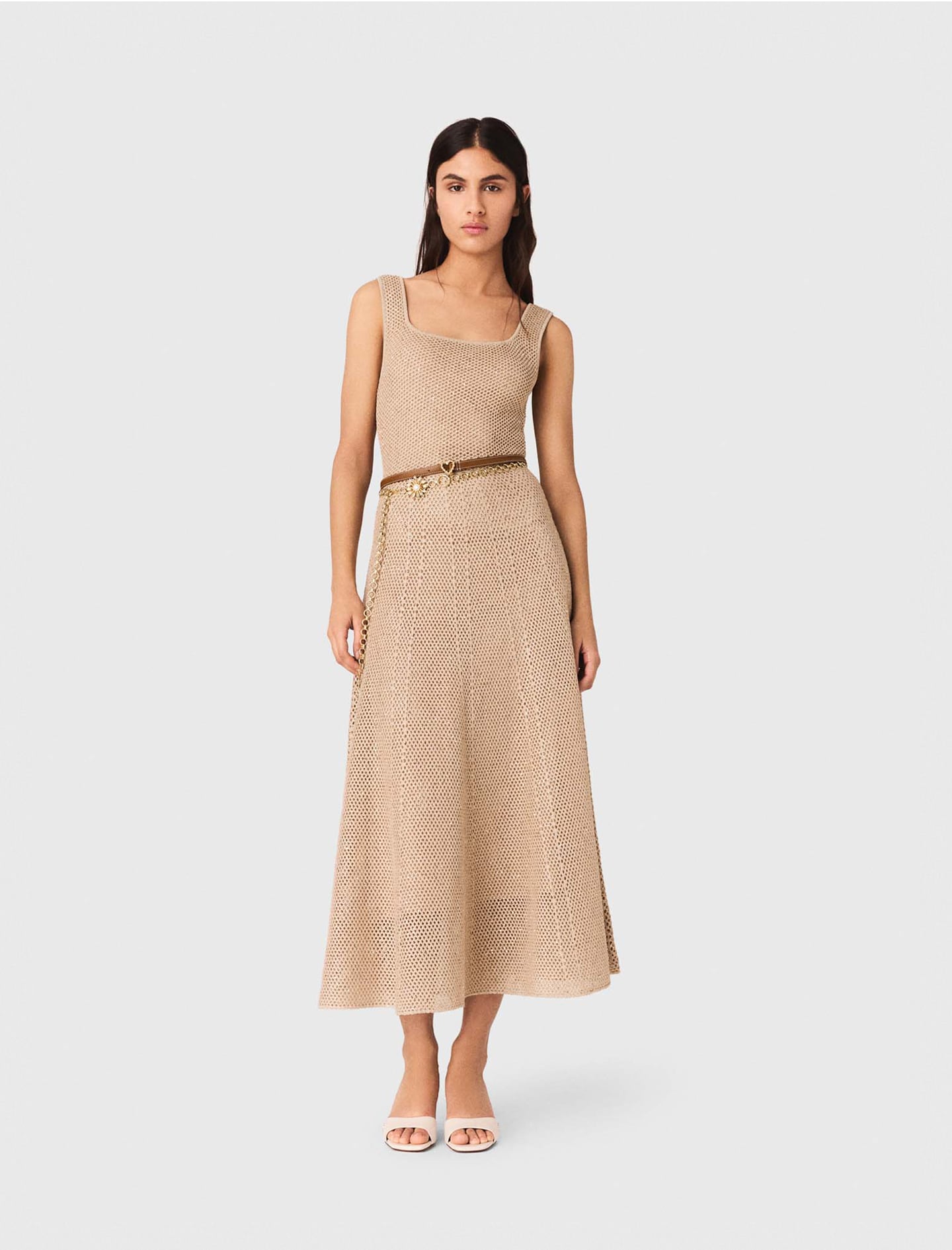 Maje Rhinestone knit maxi dress