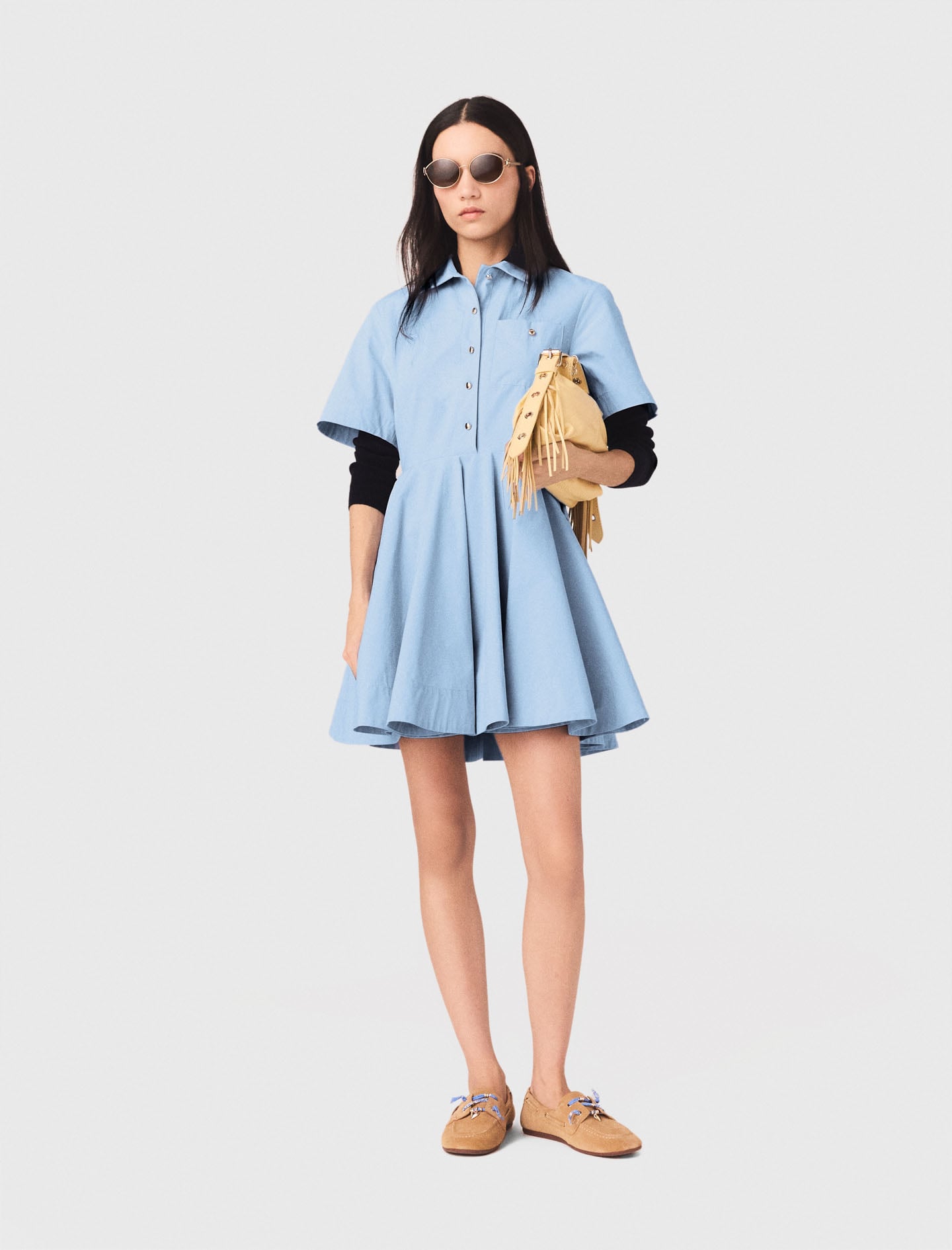 Maje Flared shirt dress