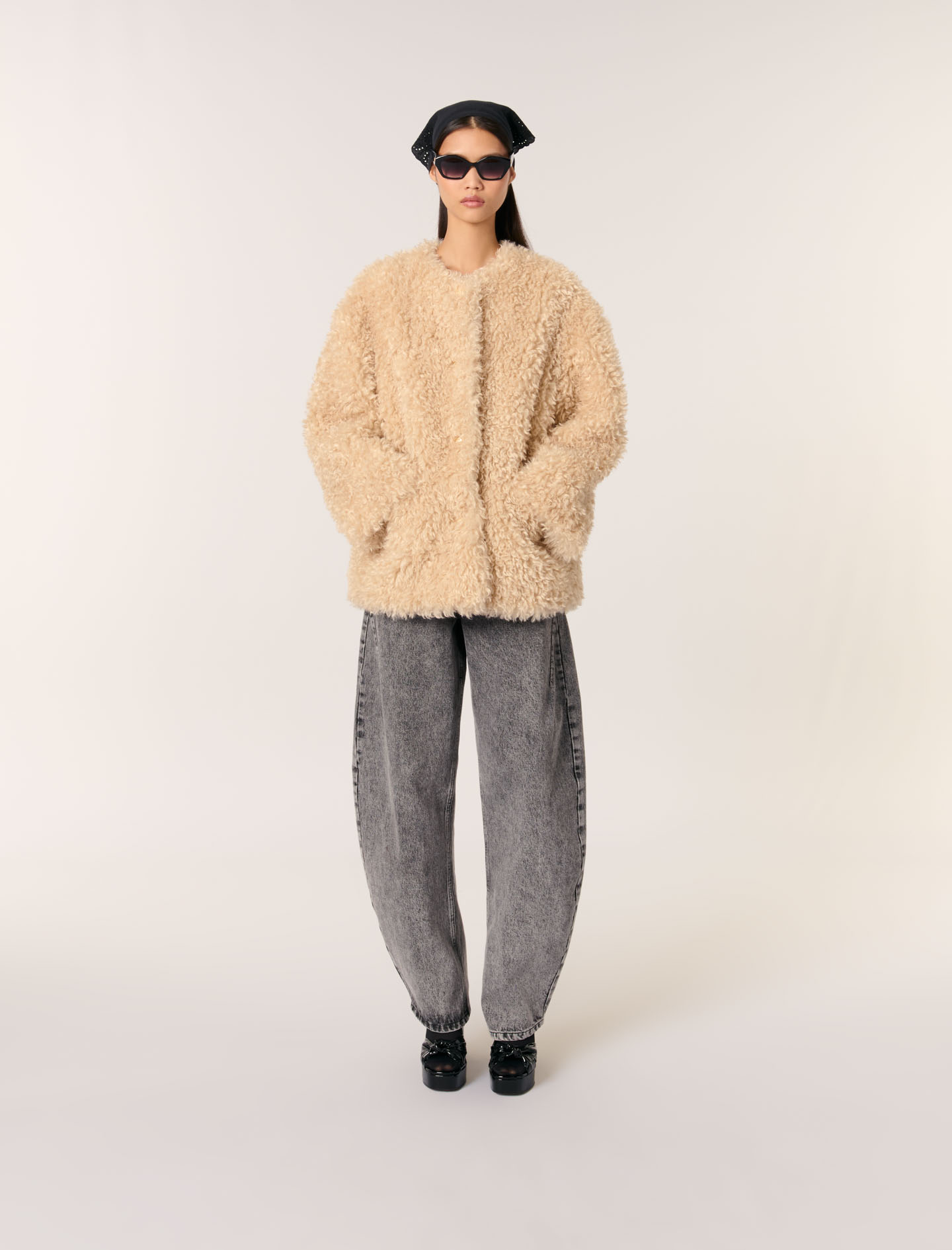 Short faux fur coat Natural For Women | Maje