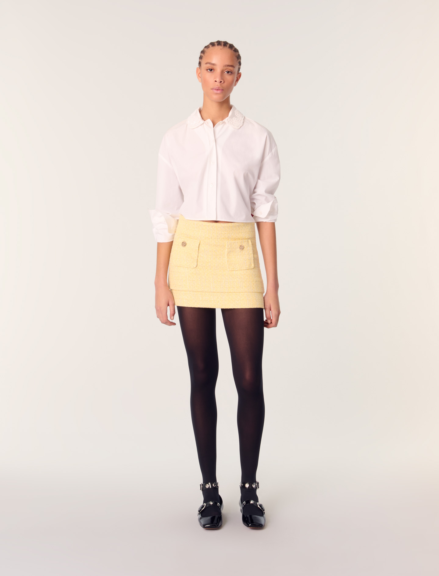 ミニスカート THOM BROWNE MINIGONNA A PORTAFOGLIO IN TWEED E VELLUTO A COS EKW729_in_l.jpg