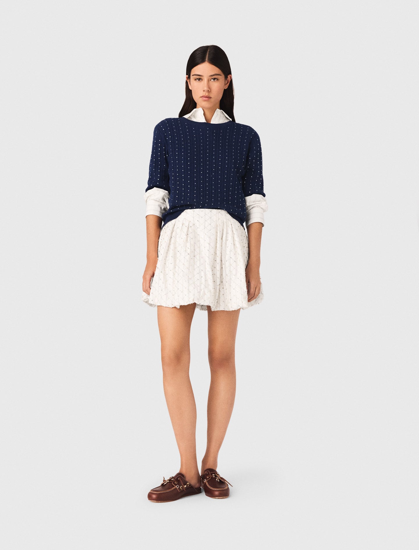 Maje Beaded bubble skirt