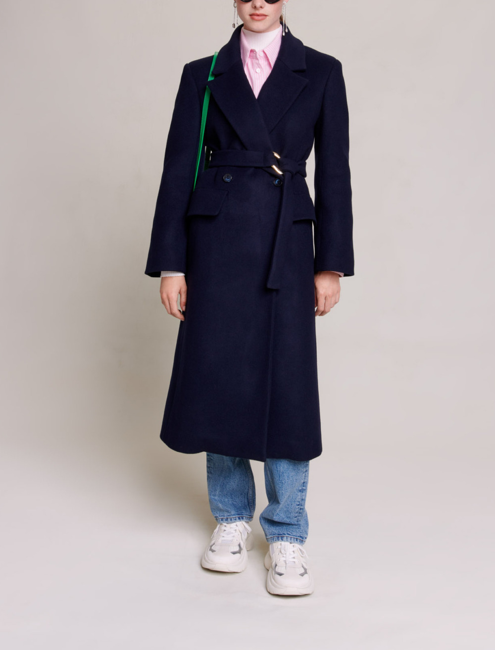 Maje ネイビー　チェスターコート Long coat Blue For Women | Maje
