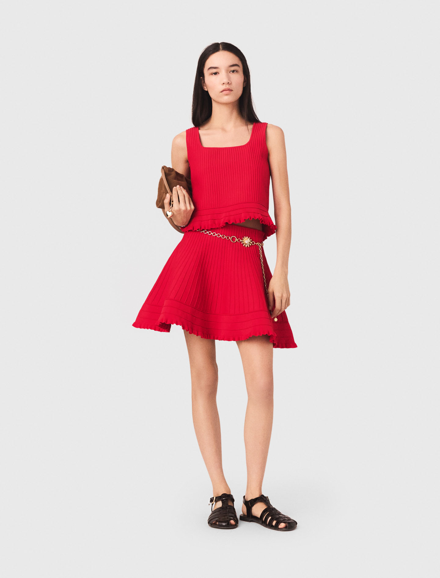 Maje Ruffled knit top