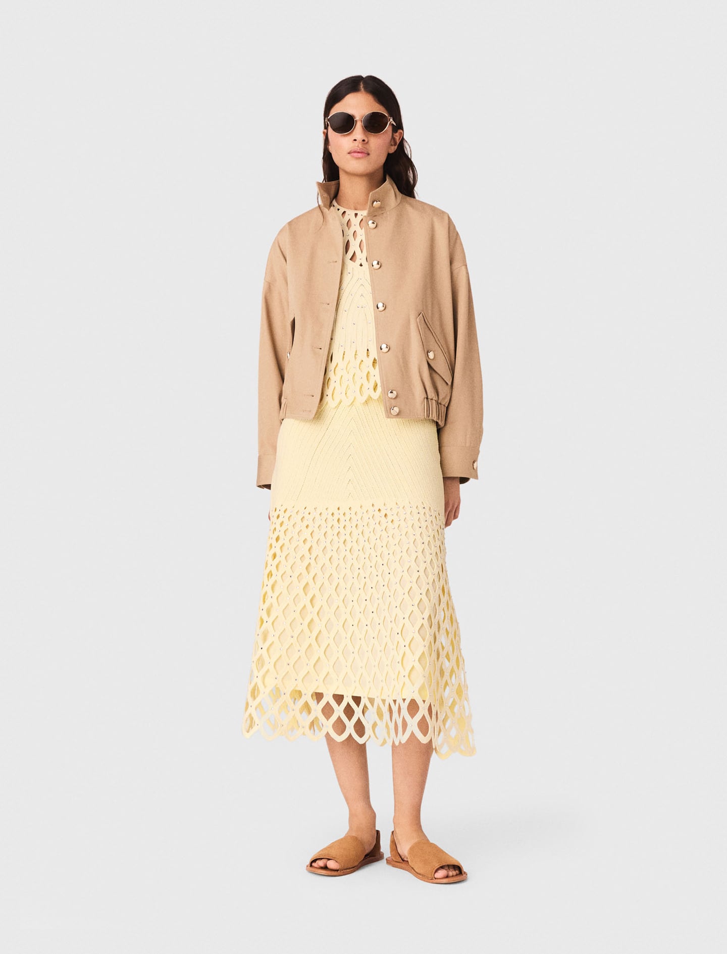 Maje Crochet rhinestone skirt